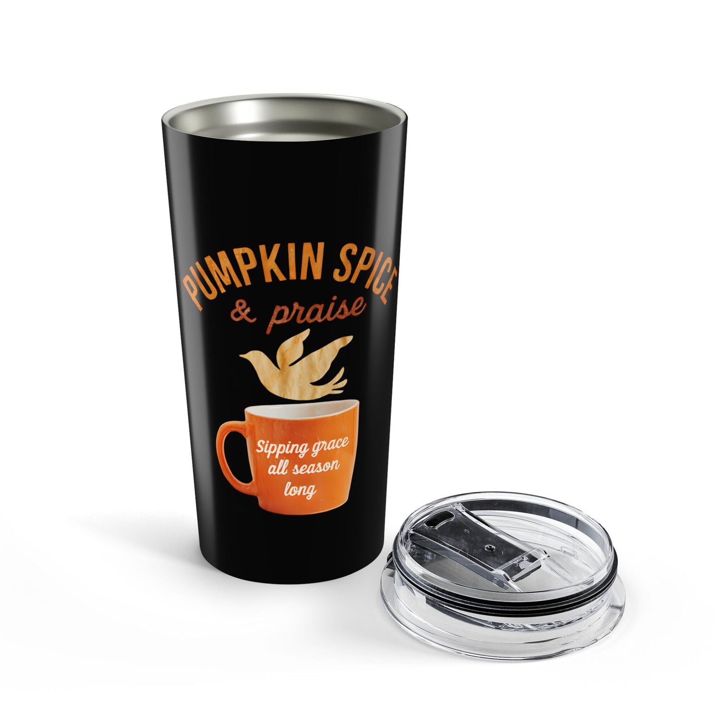Pumpkin Spice Tumbler 20oz - Sipping Grace All Season Long, Fall Coffee Cup, Autumn Drinkware, Gift for Coffee Lovers, Fall Decor