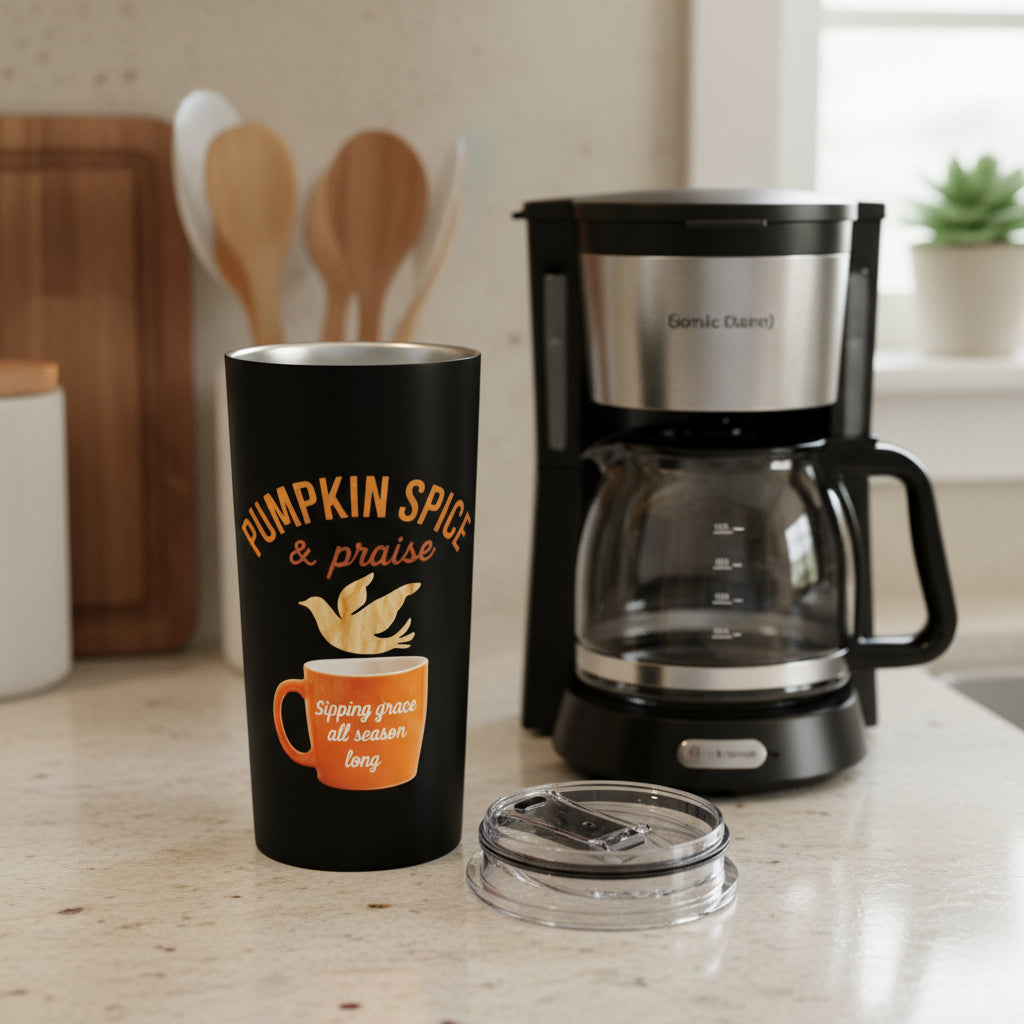 Pumpkin Spice Tumbler 20oz - Sipping Grace All Season Long, Fall Coffee Cup, Autumn Drinkware, Gift for Coffee Lovers, Fall Decor