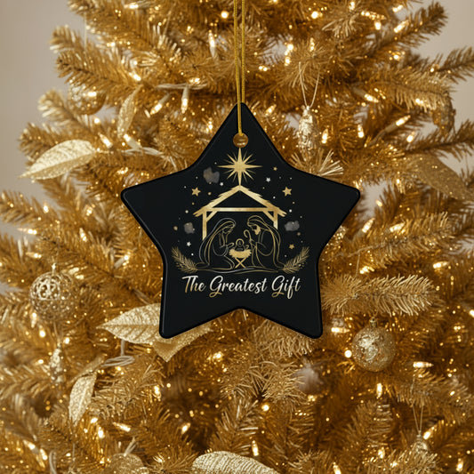 Ceramic Ornaments, Jesus Nativity Ornament, 2-Side Print (1pc, 3pcs, 5pcs, 10pcs)