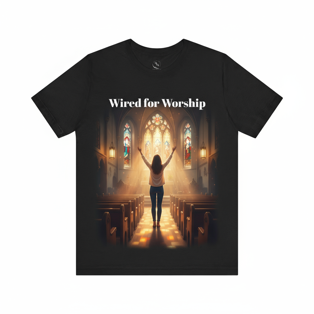 Wired for Worship. Electric Cross Graphic Tee - Unisex Jersey Short Sleeve Shirt