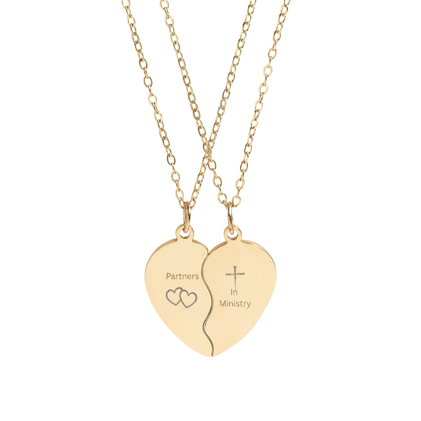 Break Apart Heart Necklace Set – Engraved Split Heart Pendant for Best Friends & Couples