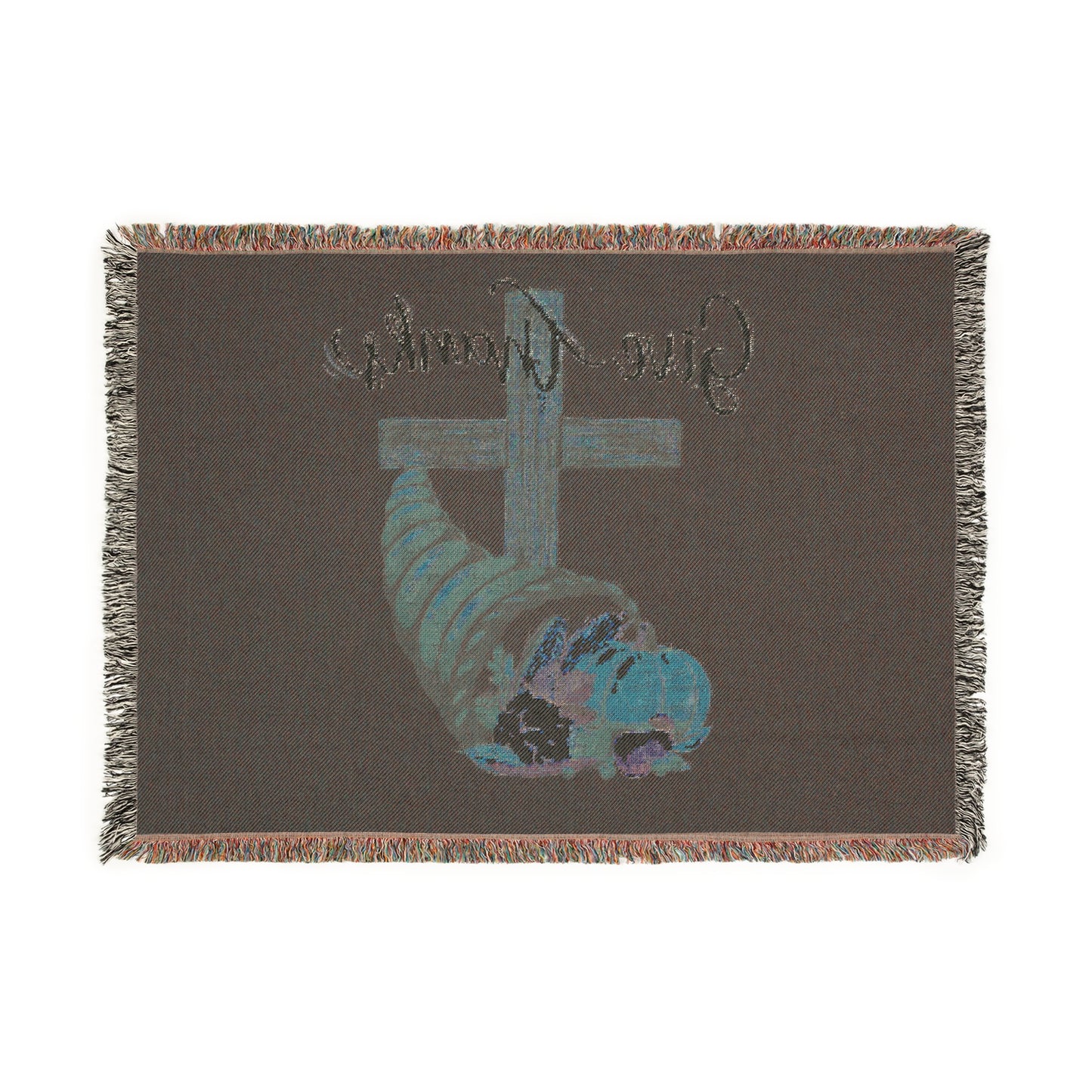 Woven Blanket: Give Thanks Christian Harvest Thanksgiving Decor