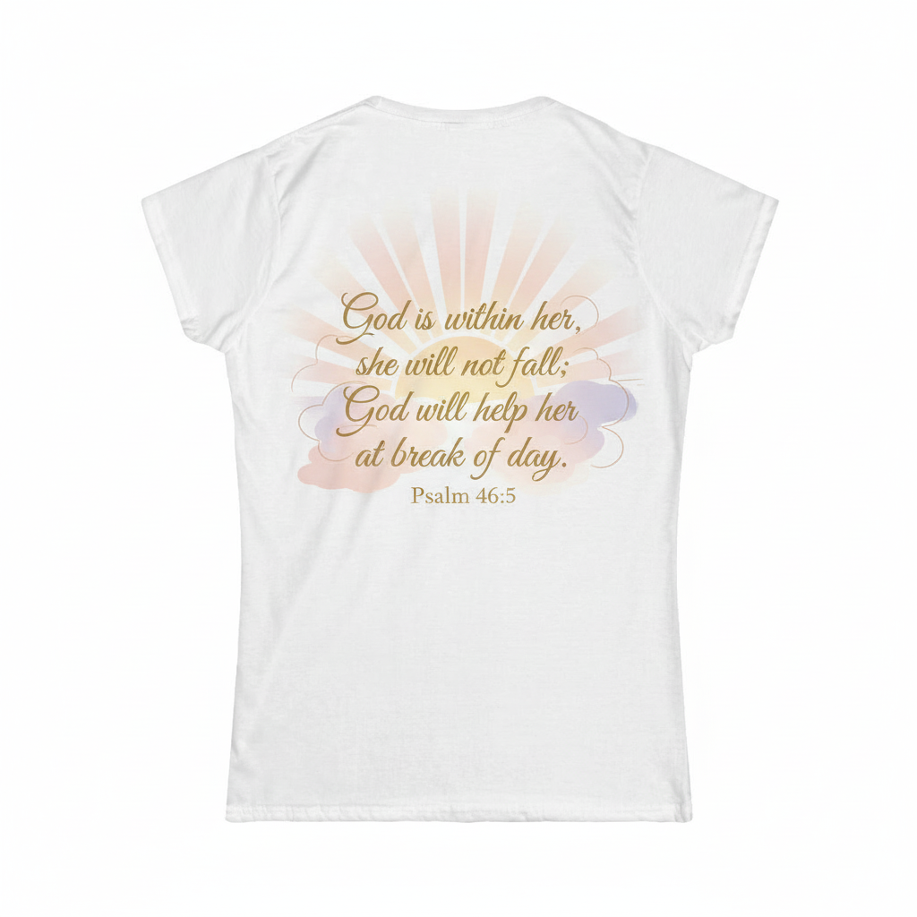 God Is Within Her Floral Women's Tee — Psalm 46:5 Inspirational Fall Shirt