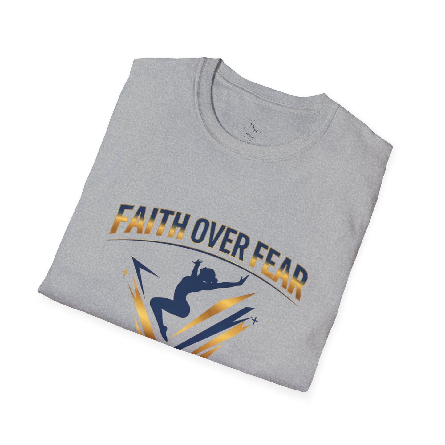 Faith Over Fear Gynastic Inspired T-Shirt — Inspirational Christian Surfing Graphic Tee
