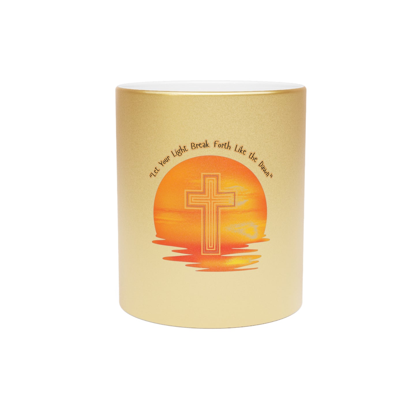 Inspirational Metallic Mug - Silver/Gold, Christian Coffee Cup, Faith Gift, Morning Motivation, Beautiful Sunset Design
