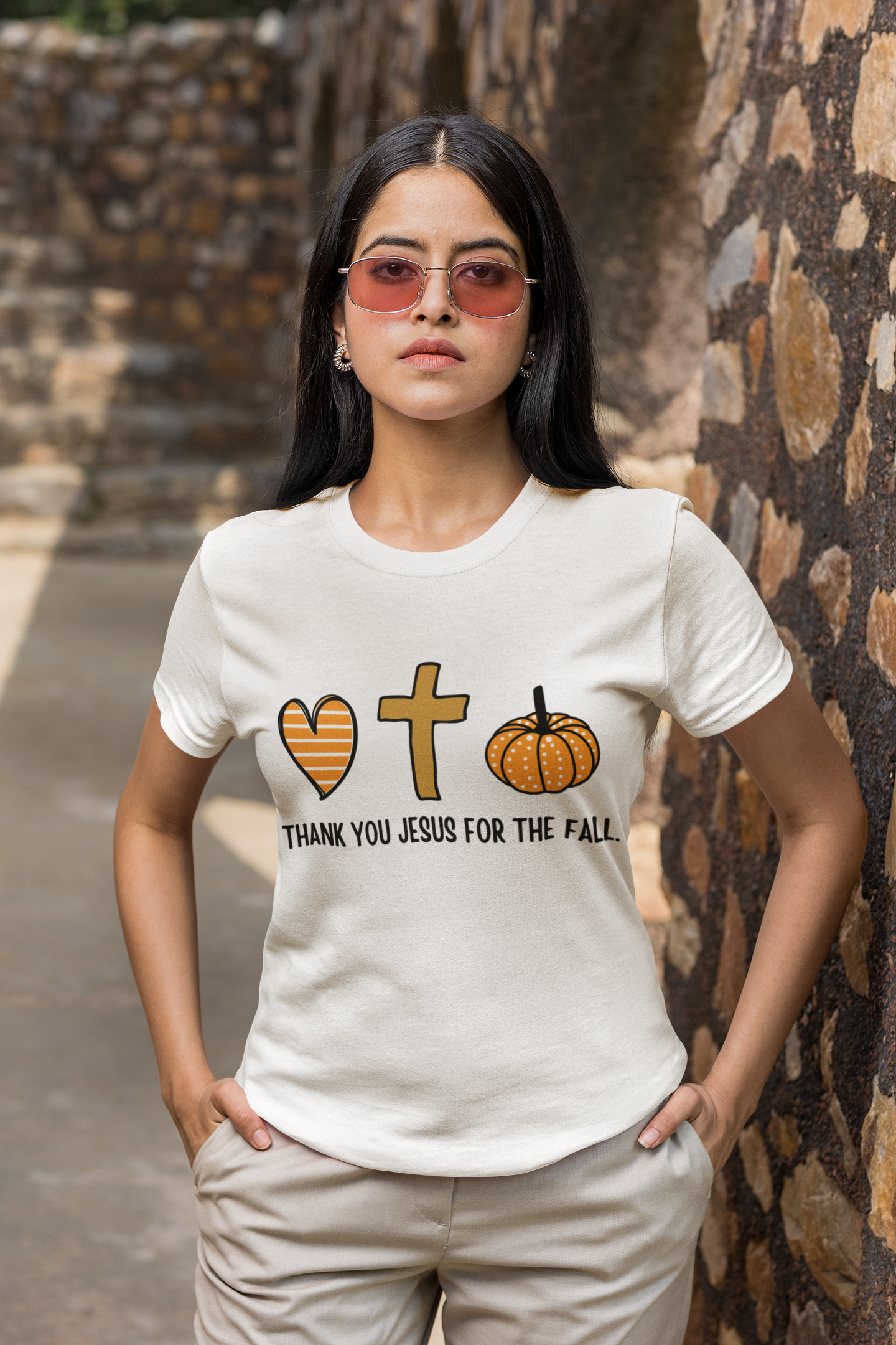 Heart, cross, and pumpkin icons. Perfect for seasonal gatherings, devotionals, and legacy-inspired living. You Jesus for the Fall, Autumn Fashion, Thanksgiving Gift, Faith Shirt, Casual Wear
