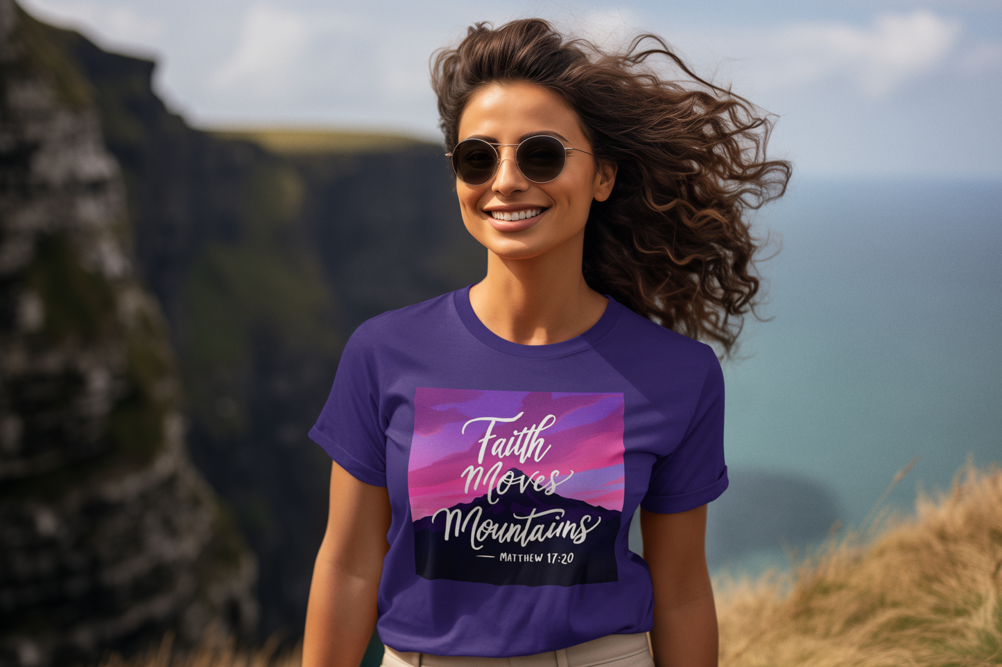 Faith Moves Mountains T-Shirt | Christian Apparel Inspired by Matthew 17:20