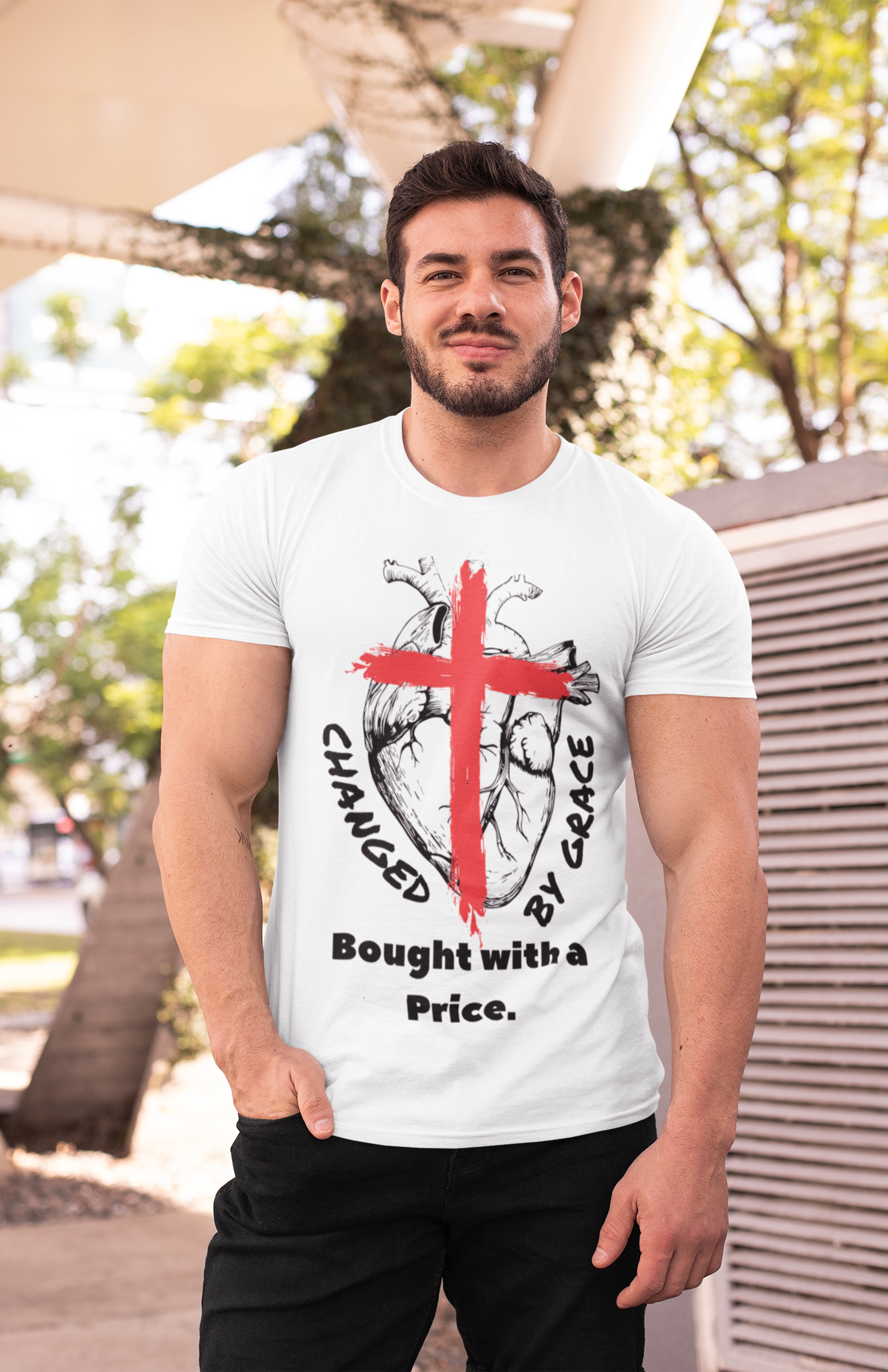 Changed by Grace – Bought with a Price Tee Bold Faith. Visible Redemption.