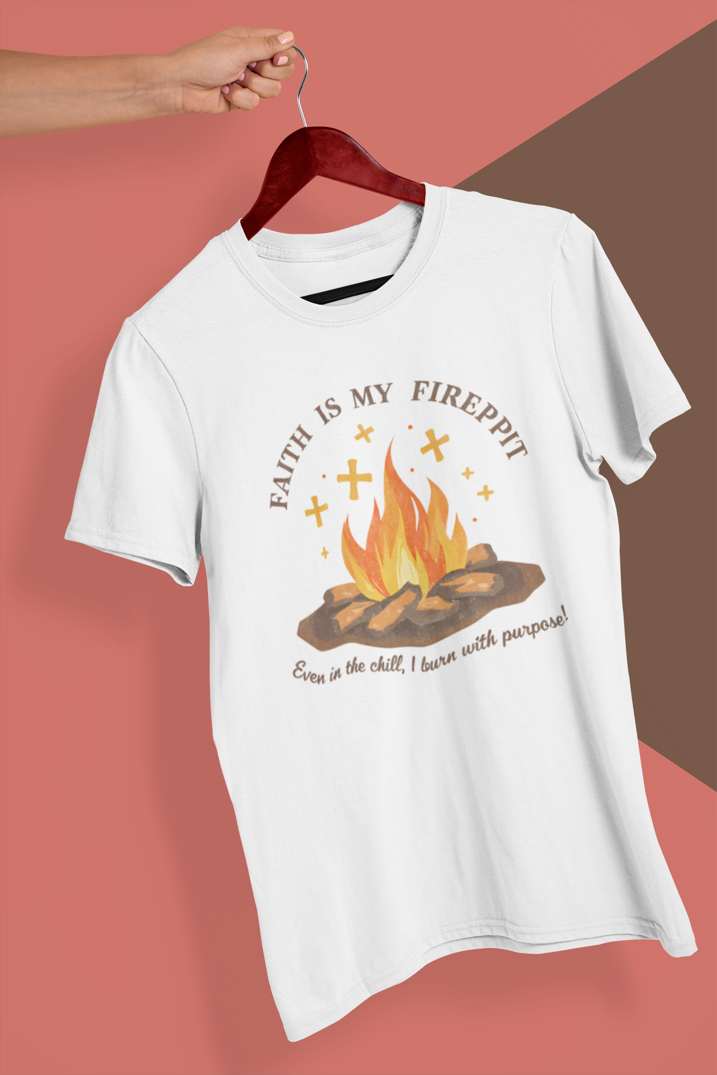 Faith Is My Firepit Tee, Unisex Short Sleeve Shirt, Inspirational Tee, Cozy Campfire Top, Faith-Based Gift, Summer Celebration Apparel
