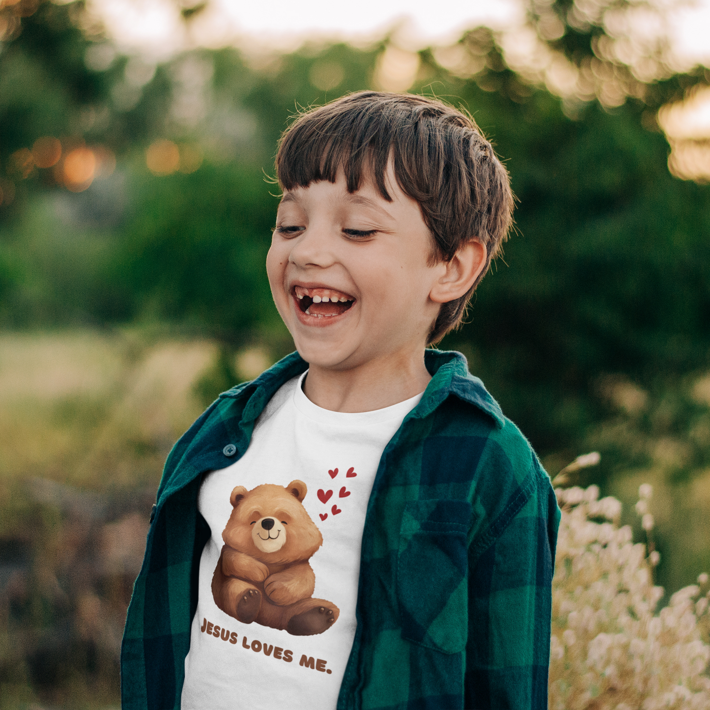 Jesus Loves Me Teddy Bear T-Shirt – Faith Apparel for Kids | Comfort & Legacy Design7