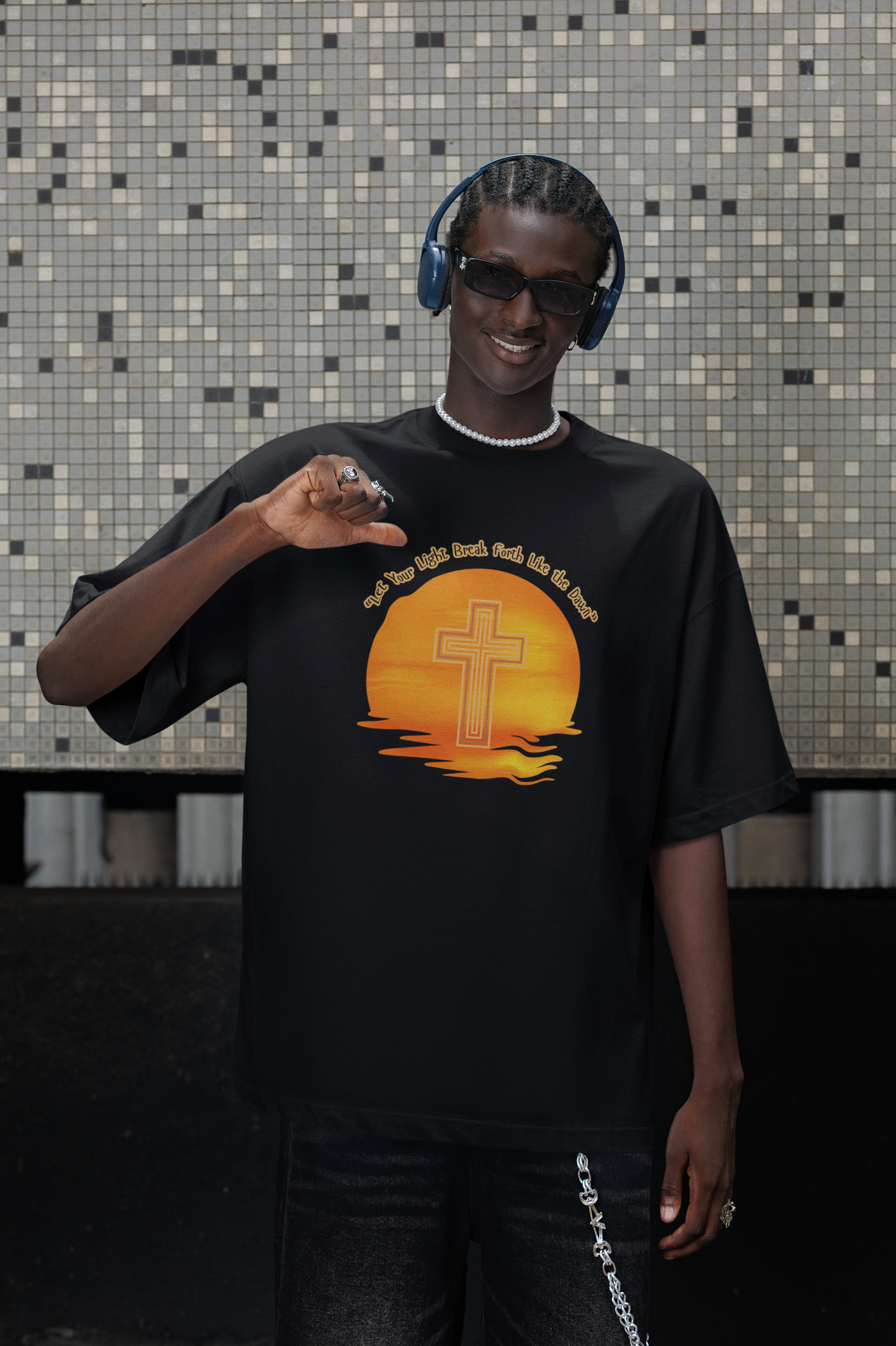 “Let Your Light Break Forth Like the Dawn” T-Shirt – Sunset Cross Design, Faith-Inspired Apparel for Spiritual Renewal and Daily Grace Apparel, Inspirational Gift, Everyday Wear, Summer Style, Religious Tees