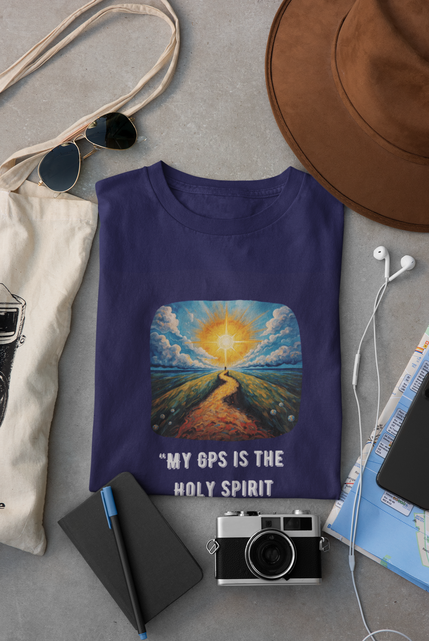 Holy Spirit GPS T-Shirt – Faithwear for Daily Guidance, Trust & Recalibration