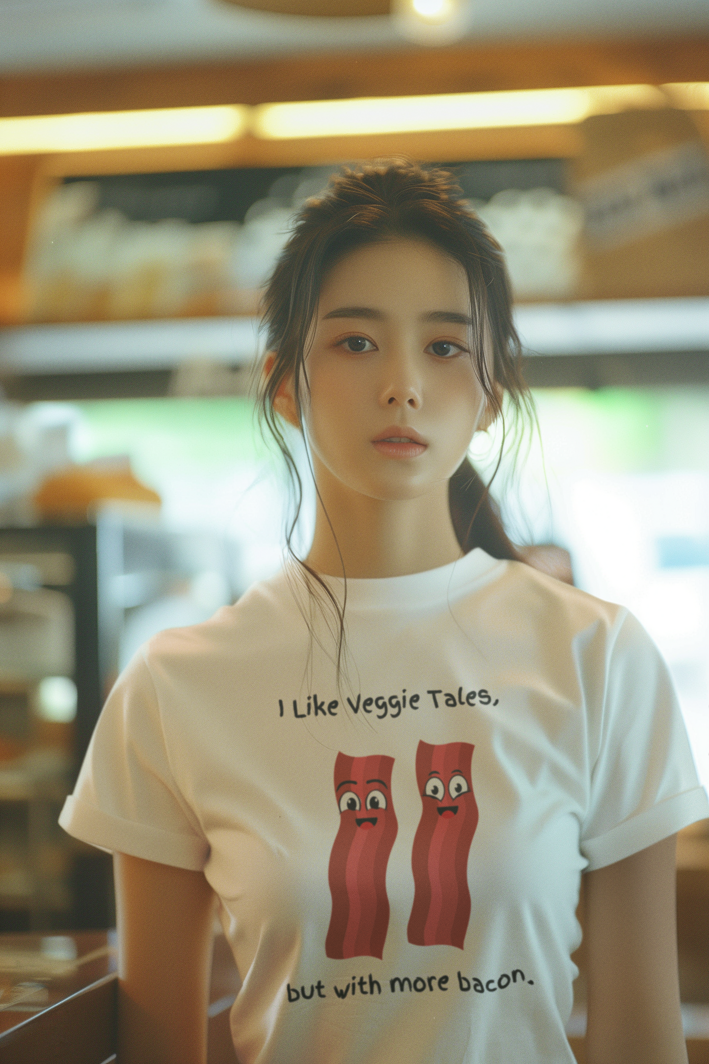 I Like Veggie Tales but with more Bacon - Casual Wear, Gift for Him/Her, Summer Essential, Graphic Tee, Everyday Comfort