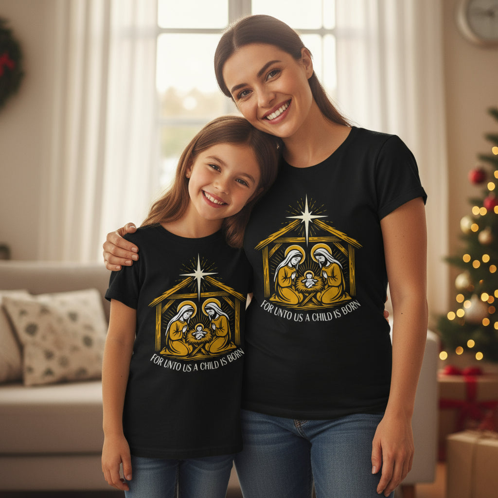 Christmas Nativity Scene Unisex Jersey Tee