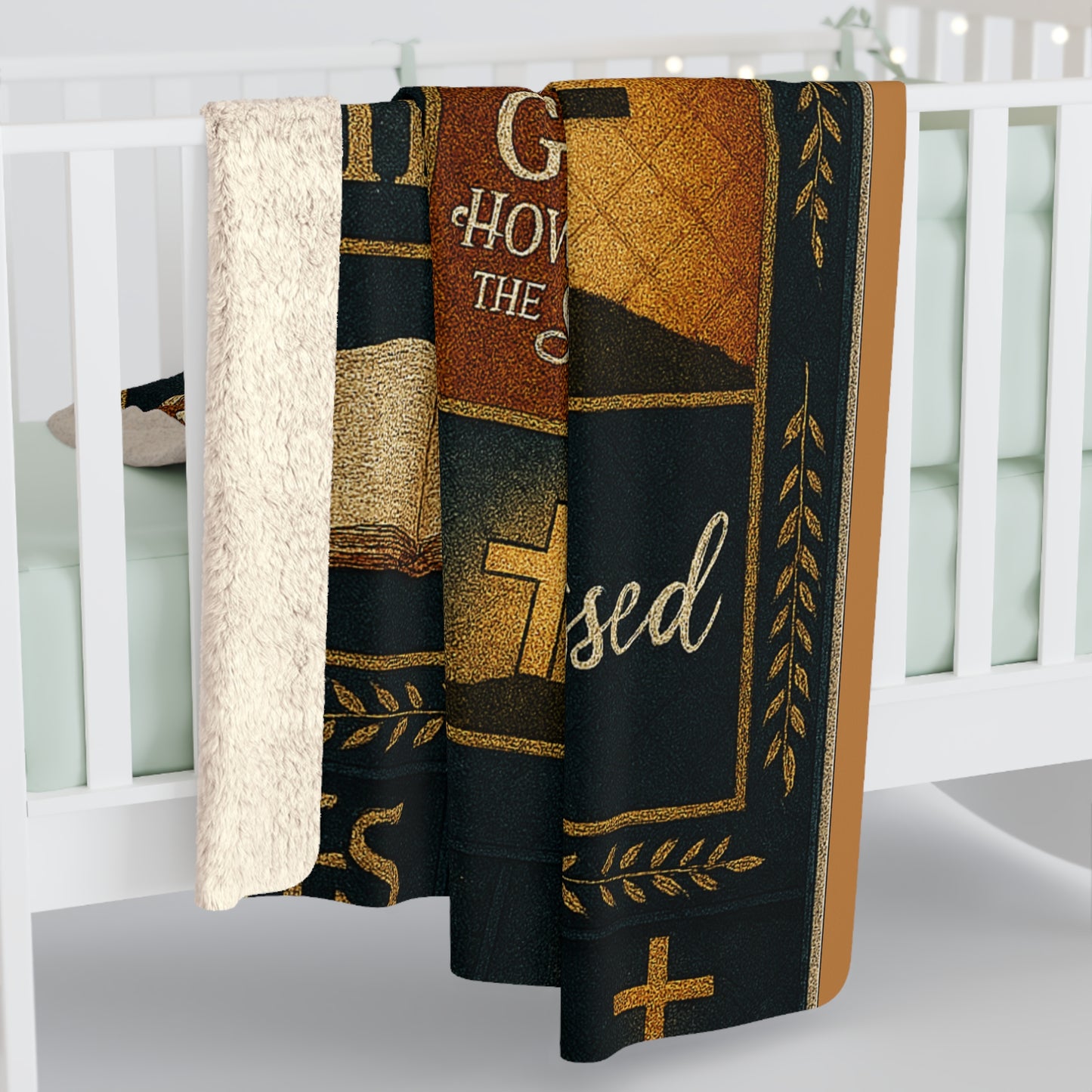 Christian Sherpa Blanket — 'Faith, Pray More Worry Less' Inspirational Throw