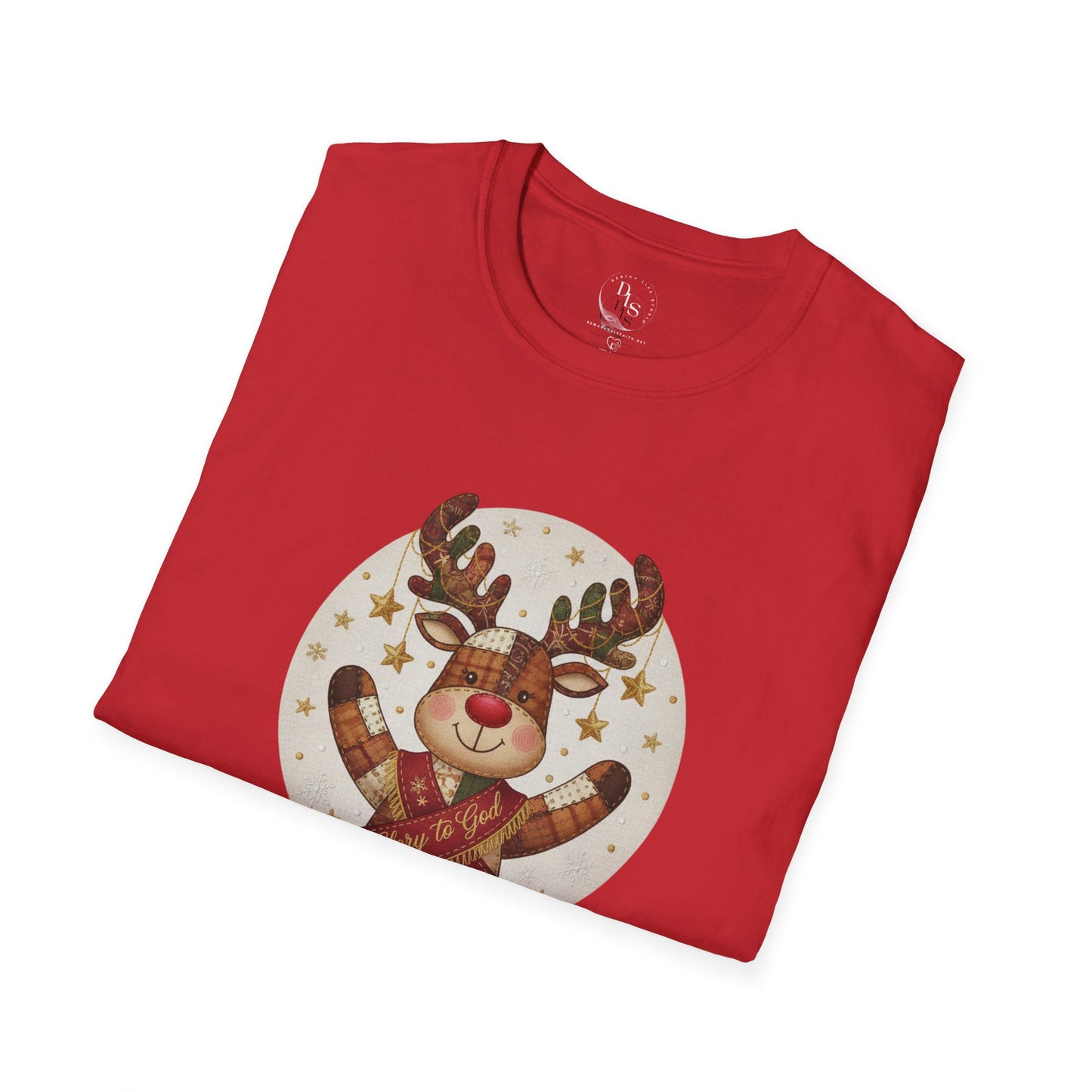Christmas Reindeer Glory God in the Highest Smile T-Shirt