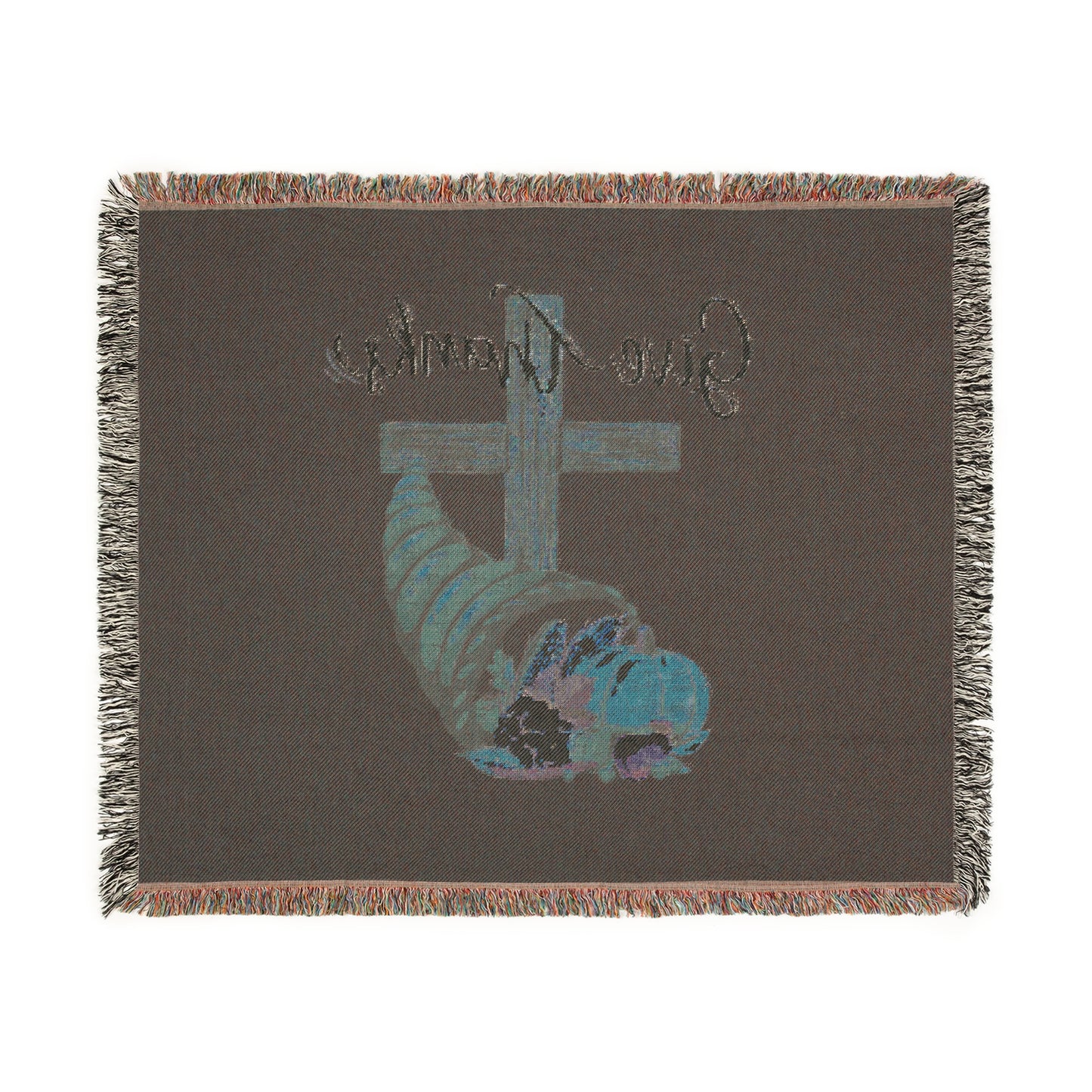 Woven Blanket: Give Thanks Christian Harvest Thanksgiving Decor