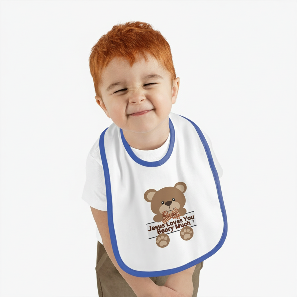 Baby Contrast Trim Jersey Bib