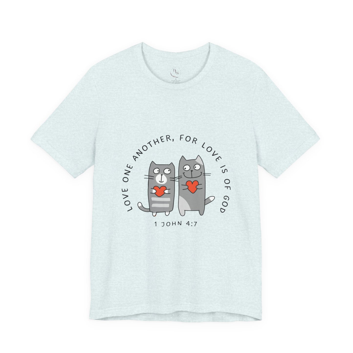 Cat Love Unisex Short Sleeve Tee, Cute Animal Tee, Inspirational Shirt, Gift for Cat Lovers, Faith-Based Tee