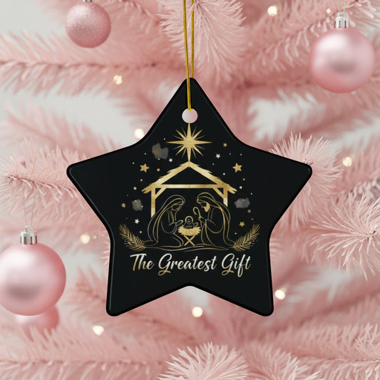 Ceramic Ornaments, Jesus Nativity Ornament, 2-Side Print (1pc, 3pcs, 5pcs, 10pcs)