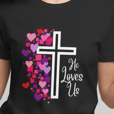 He loves Us - Jersey Short Sleeve Tee