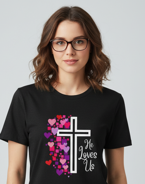 He loves Us - Jersey Short Sleeve Tee