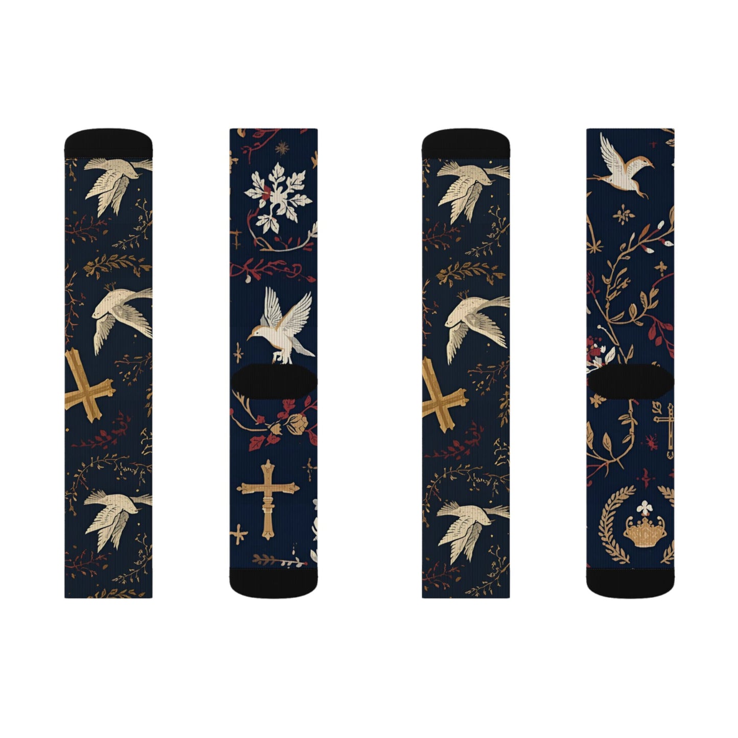 Bohemian Floral Sublimation Socks