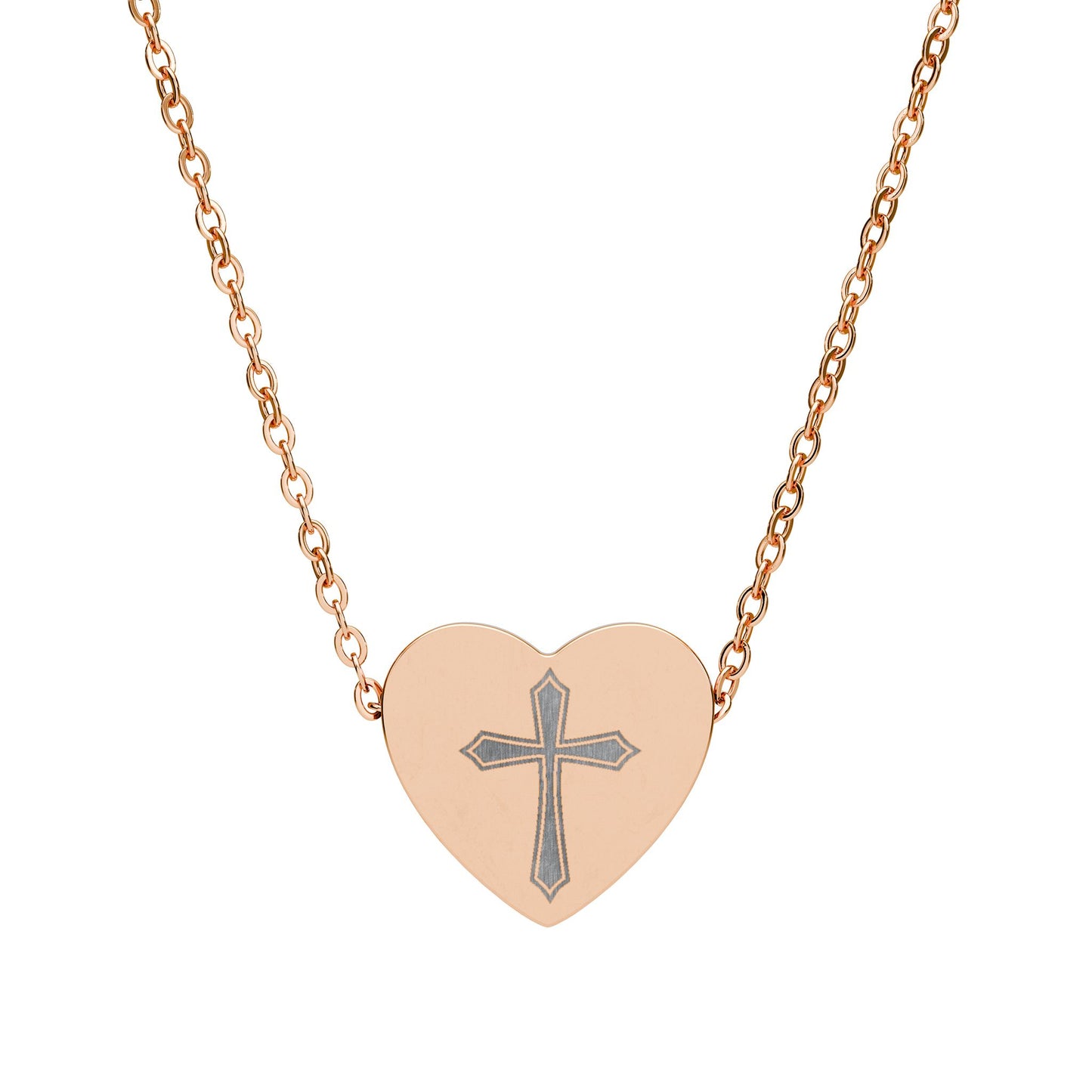 Heart cross Necklace (Engraving)