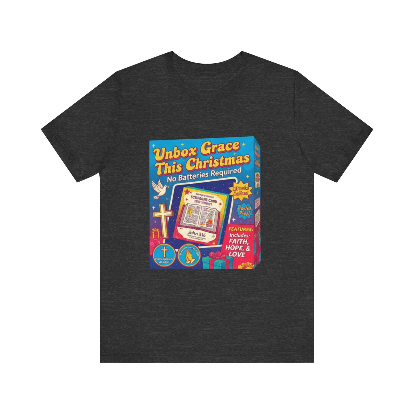 Christmas Faith Tee — “Unbox Grace This Christmas” Graphic T-Shirt