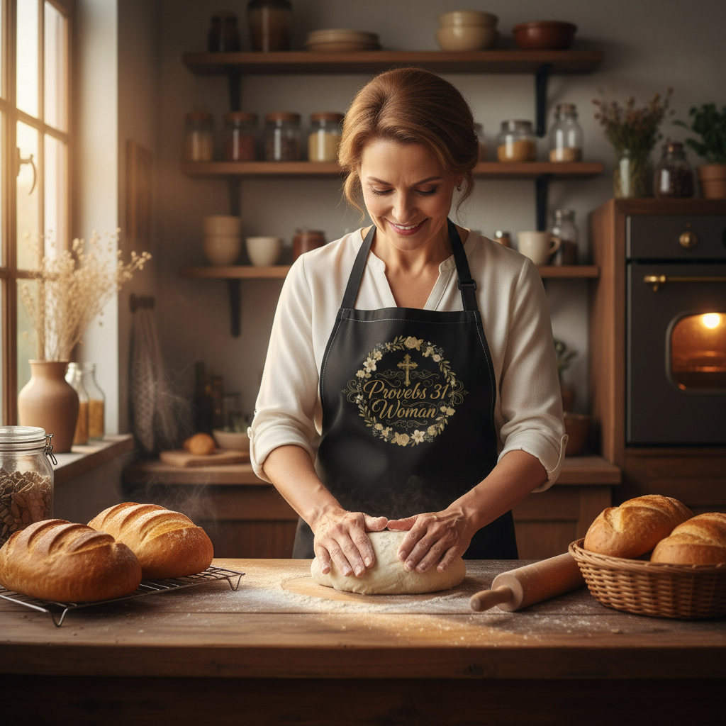 Proverbs 31 Woman Floral Cross Apron