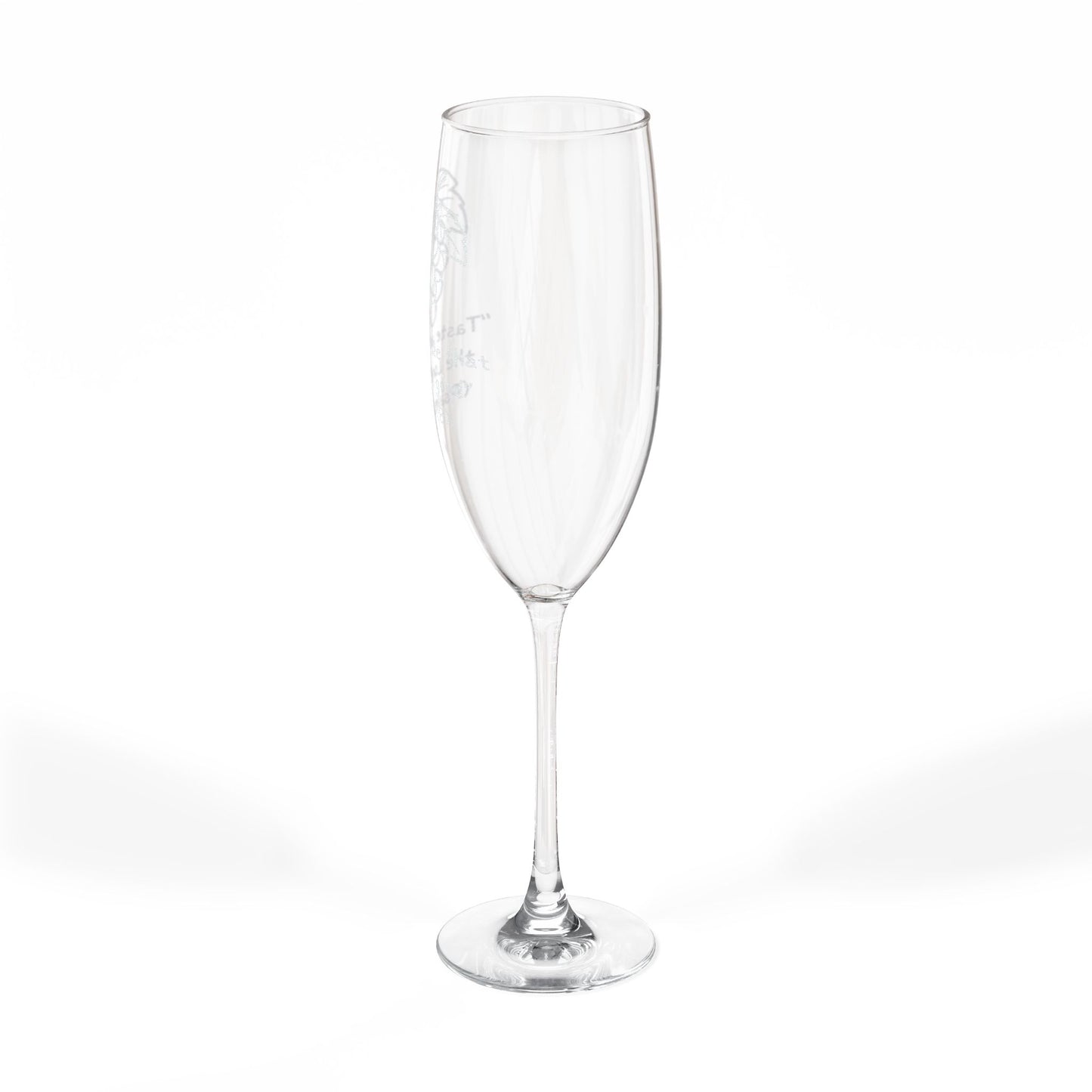 Taste and see that the Lord is good. Engraved 8oz Champagne Flute — Vine & Scripture Toast Glass