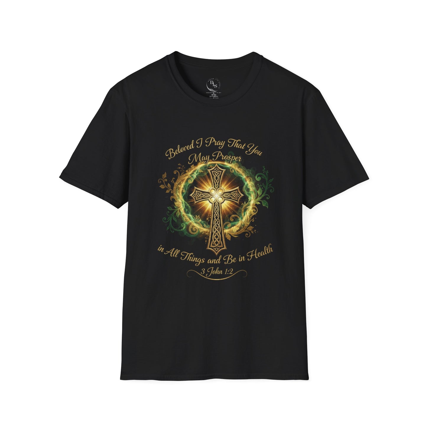 T-Shirt — Celtic Tree of Life Floral Beloved I pray that you may prosper even as my soul prospers Design (Earthy Nature Graphic)