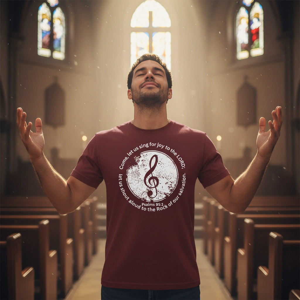 Psalm 95:1 Sing for the joy of our salvation t shirt