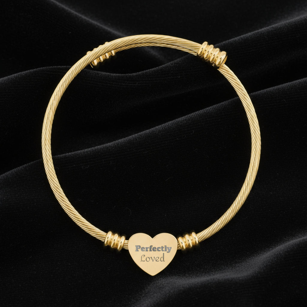 Engraved Heart Cuff Bracelet - Perfect Gift for Loved Ones