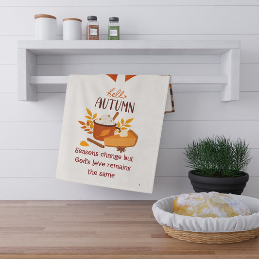 Cozy Autumn Tea Towels, Seasonal Kitchen Decor, Gift for Hosts, Fall Decor, Thanksgiving Accessory