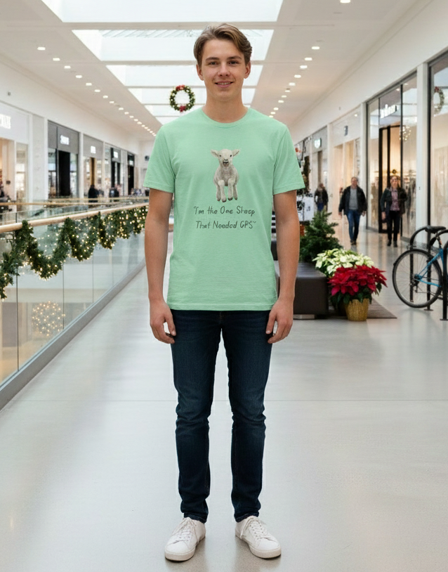 One Sheep with GPS – Faithful & Funny Christian Tee