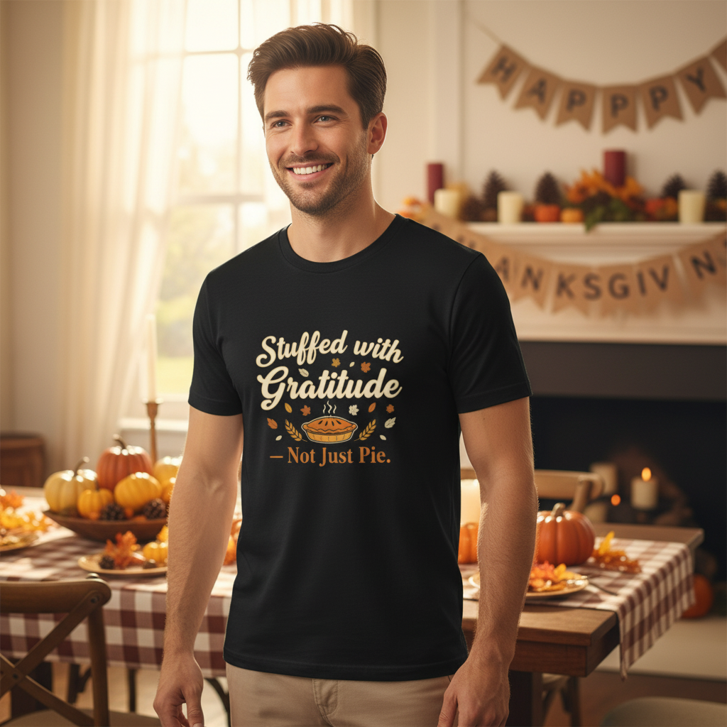 Stuffed with Gratitude Tee — Thanksgiving Pie Shirt