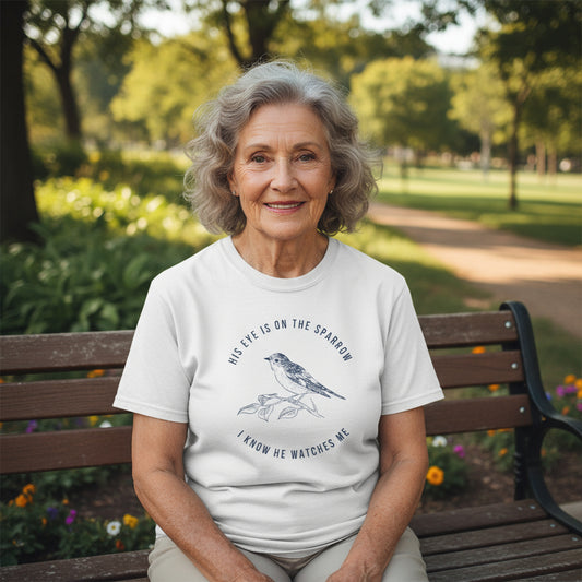 His eye is on the sparrow, and I know He watches me, Casual Wear, Nature Lover Shirt, Spring Fashion