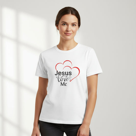 Heartfelt Christian Tee, Jesus Loves Me Shirt, Religious Gift, Faith-Based Apparel, Unisex T-Shirt, Spiritual Wear