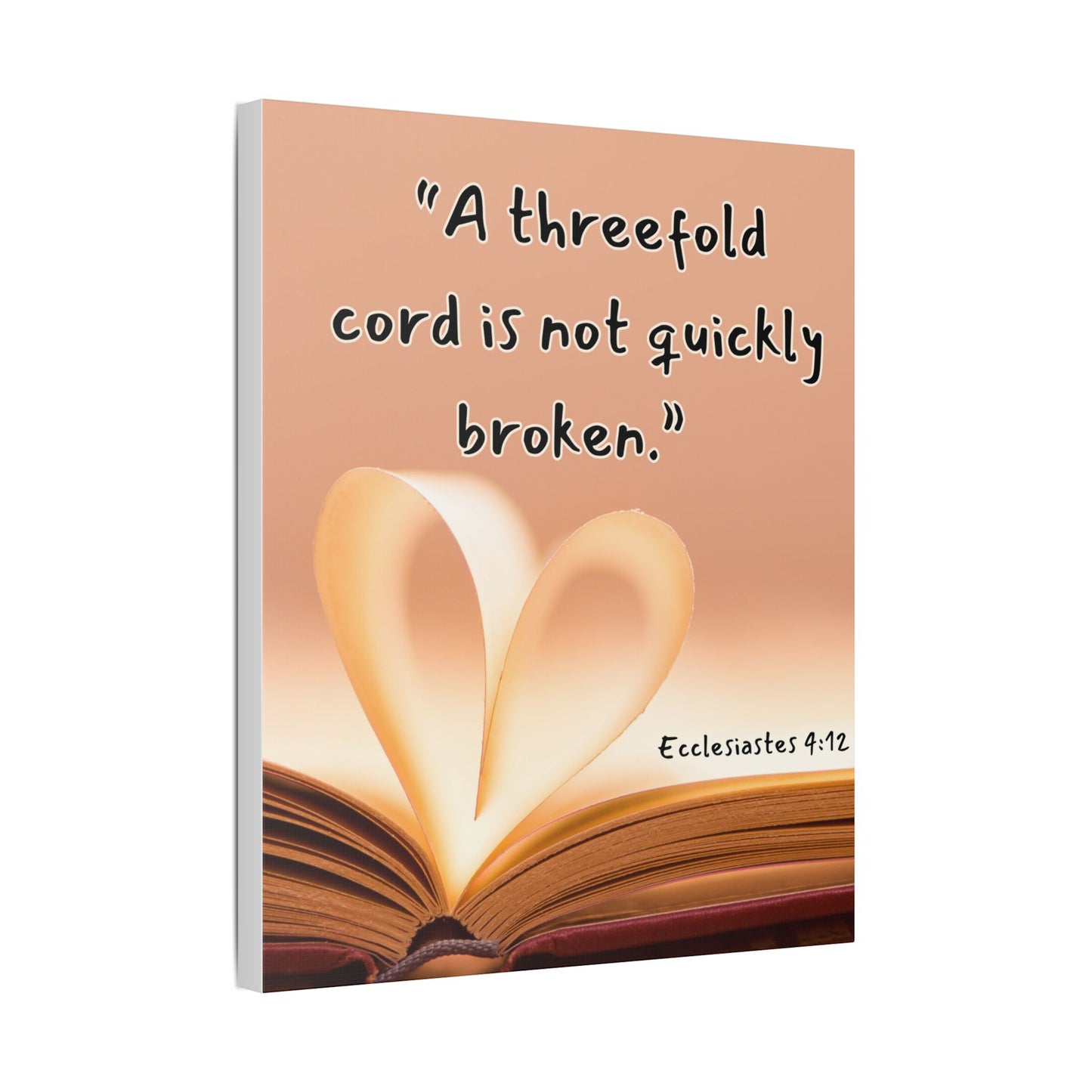 Ecclesiastes 4:12 Canvas - “A Threefold Cord Is Not Quickly Broken” Inspirational Wall Art