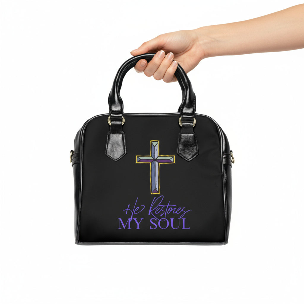 He Restores My Soul - Stylish Shoulder Handbag - Fashion Accessory, Everyday Use, Gift for Her, Trendy Handbag, Chic Tote