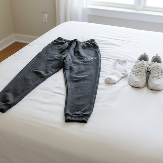 Amazing Grace Cozy Unisex Joggers with Inspirational Embroidery