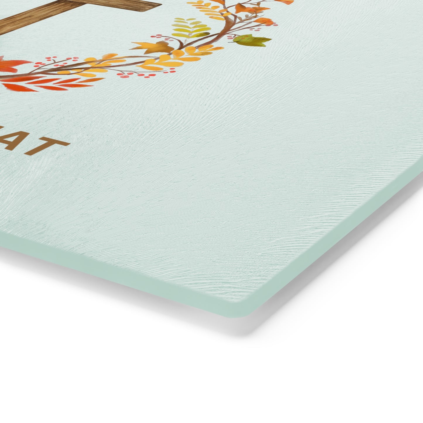 Christian Cutting Board – "Taste and See That the Lord Is Good" Autumn Wreath