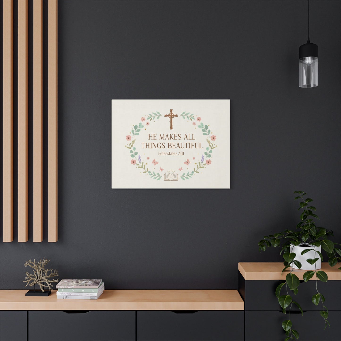 He Makes All Things Beautiful Satin Canvas Wall Art (Ecclesiastes 3:11)