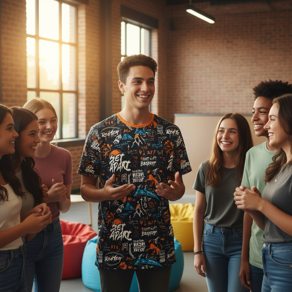 Set Apart. Rooted in Christ. Colorful Men's Sports Jersey | 'Set Apart' Design for Active Lifestyles