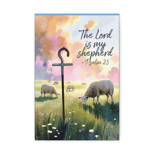 Psalm 23 Canvas Wall Art – “The Lord is My Shepherd” Stretched Canvas