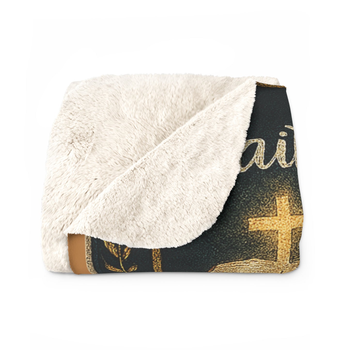 Christian Sherpa Blanket — 'Faith, Pray More Worry Less' Inspirational Throw