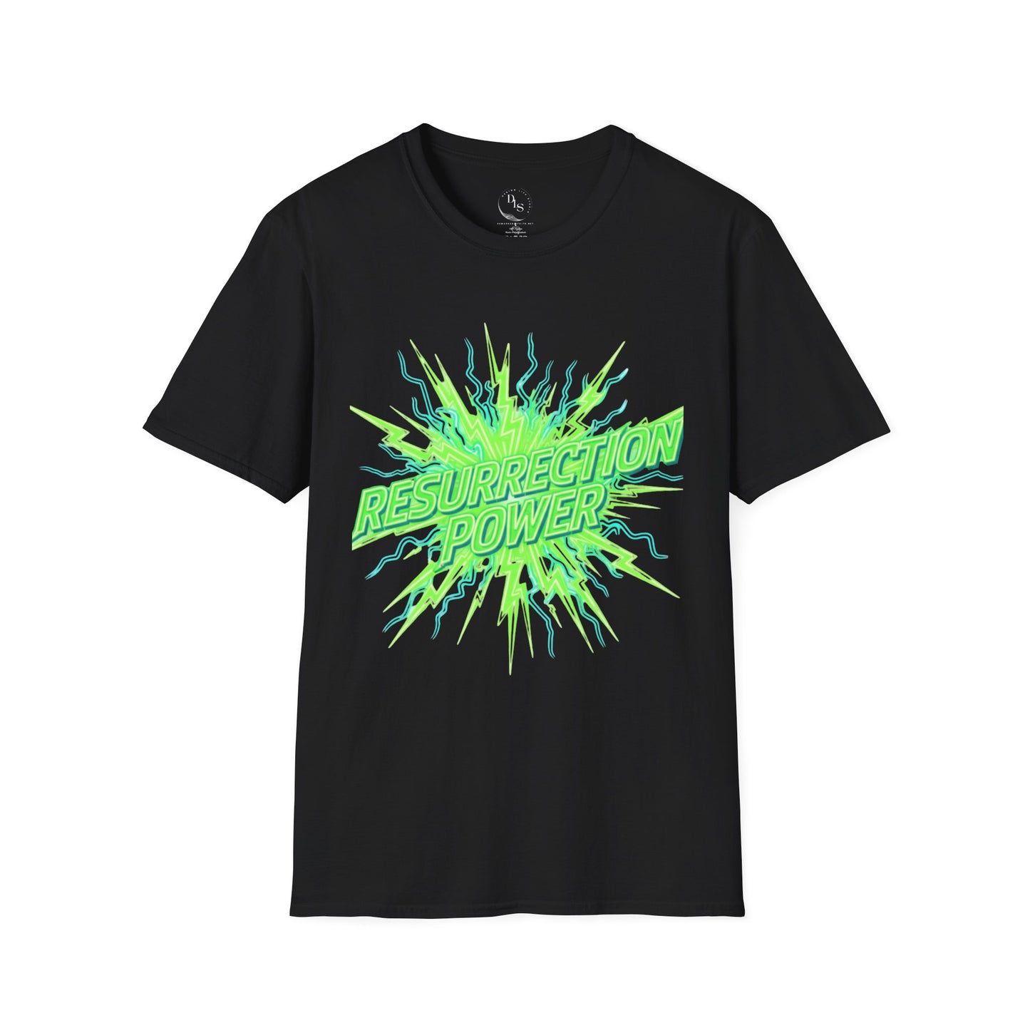 Resurrection Power T-Shirt — Neon Green Explosion Christian Graphic Tee