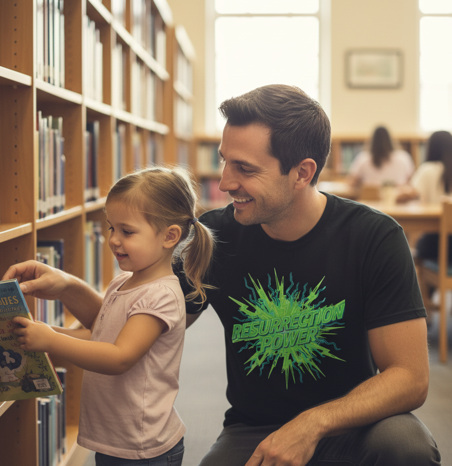 Resurrection Power T-Shirt — Neon Green Explosion Christian Graphic Tee