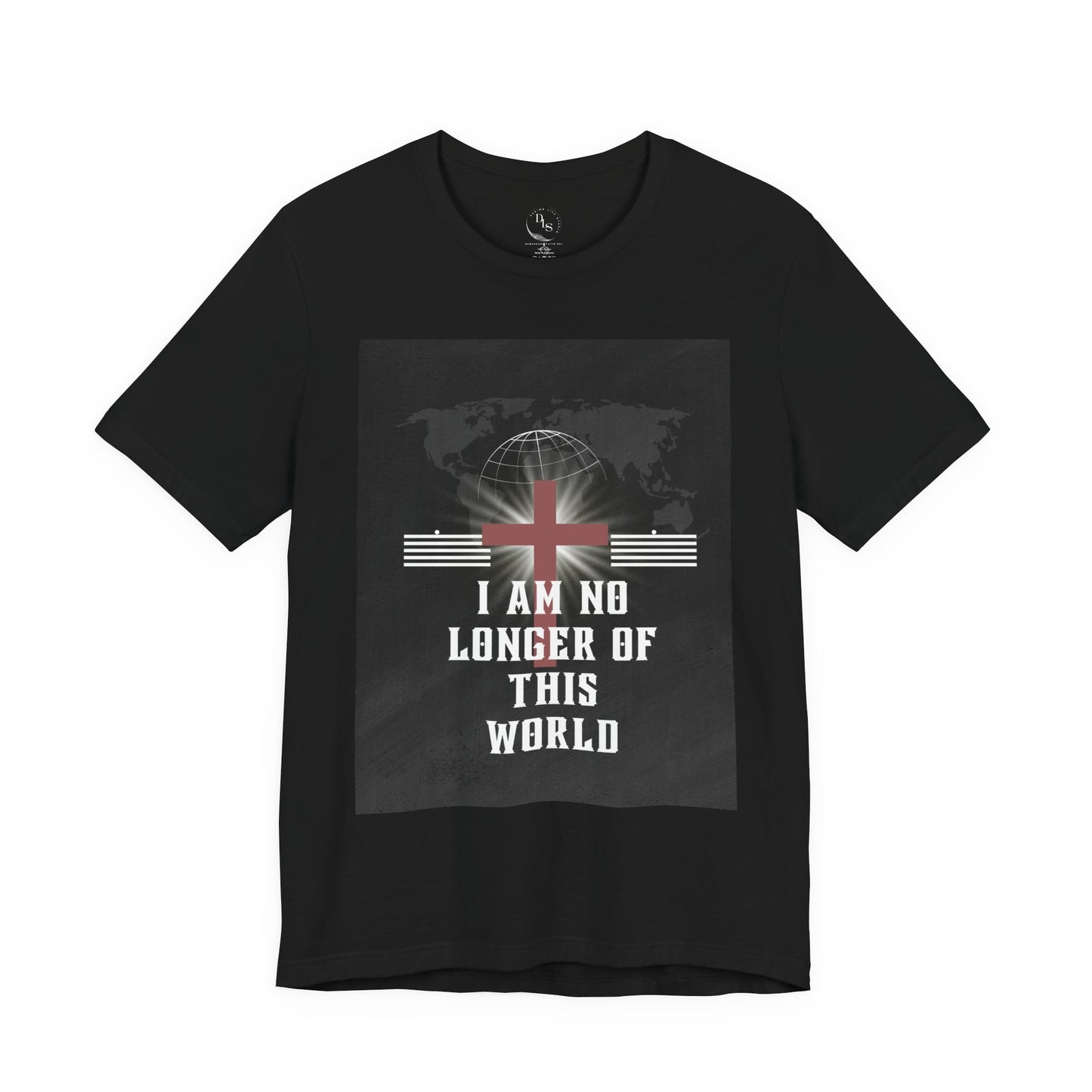 I Am No Longer Of This World Tee — Gothic Cross Earth Graphic T-Shirt